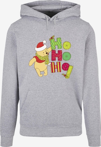 ABSOLUTE CULT Sweatshirt 'Winnie The Pooh - Ho Ho Ho Scarf' in Grijs: voorkant
