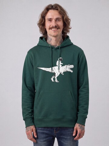 Sweat-shirt 'Astronaut on T-Rex' Watapparel en vert : devant