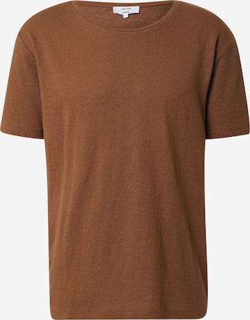 DAN FOX APPAREL T-shirt 'Sven' i brun: framsida