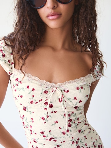 Bershka Sukienka w kolorze beżowy