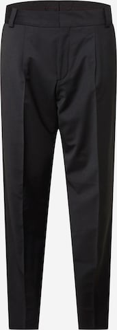 HUGO Trousers with creases 'Felix' in Black: front
