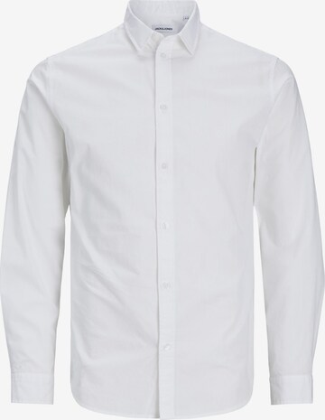 Jack & Jones Plus Slim fit Button Up Shirt in White: front