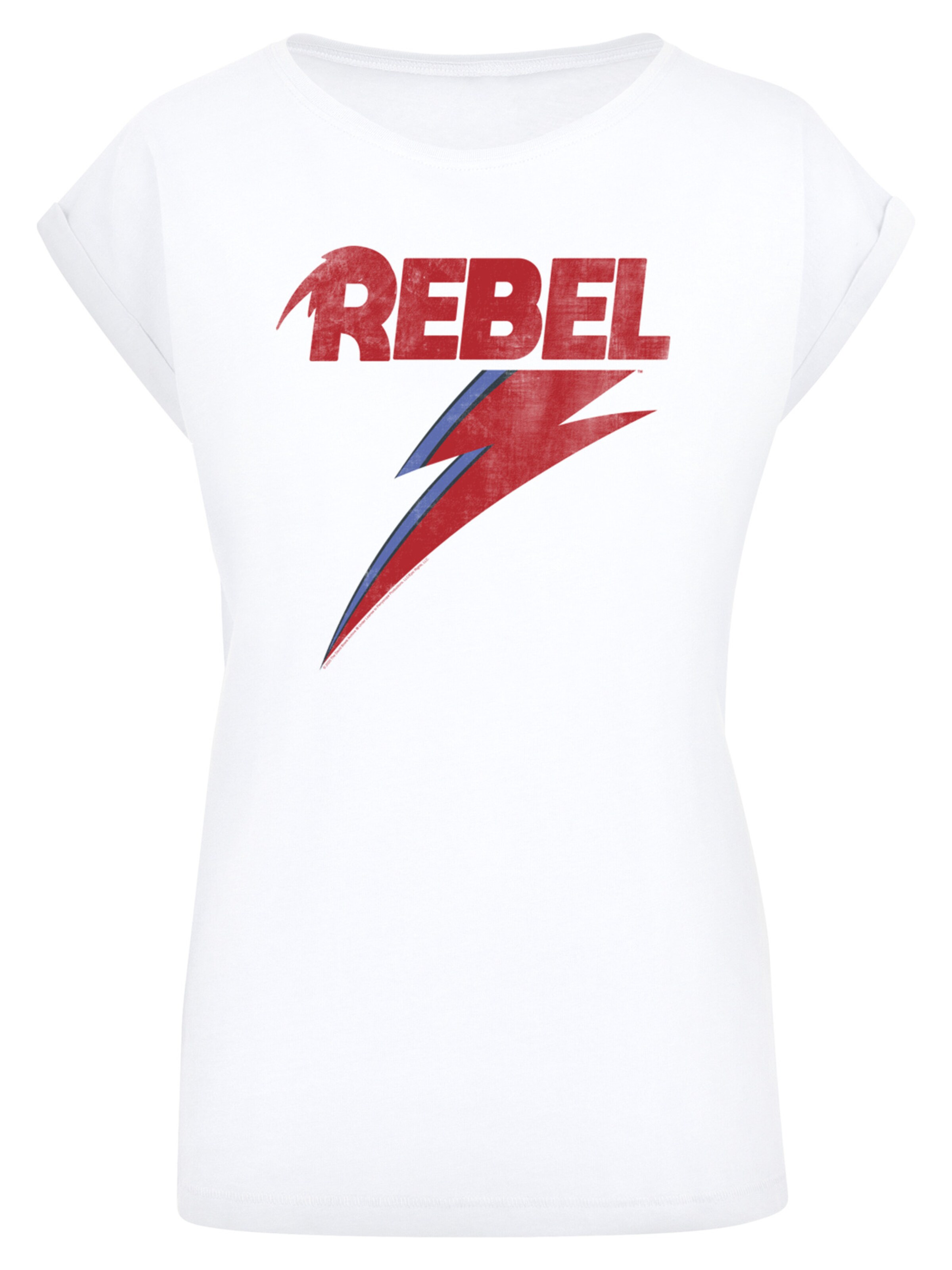 F4NT4STIC Shirt 'David Bowie Distressed Rebel' in Weiß: Vorderseite
