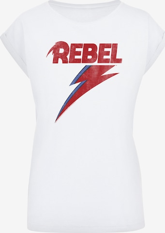 F4NT4STIC Shirt 'David Bowie Distressed Rebel' in Weiß: Vorderseite