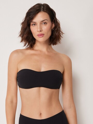 CALZEDONIA Bandeau Bikini Top 'Premium Fit' in Black: front