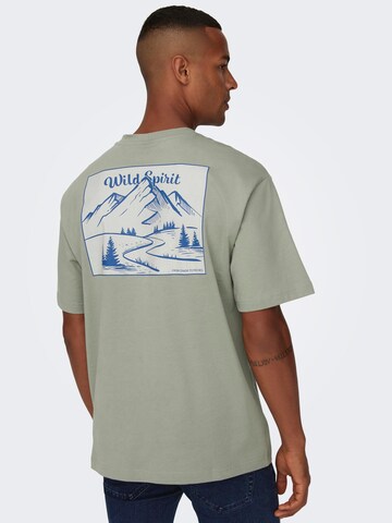 T-Shirt 'ELI' Only & Sons en vert : devant
