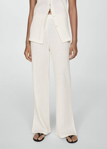 MANGO Wide leg Byxa 'Lime' i beige: framsida