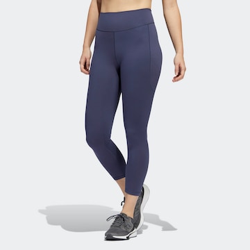 ADIDAS SPORTSWEAR Skinny Workout Pants 'Studio' in Blue: front