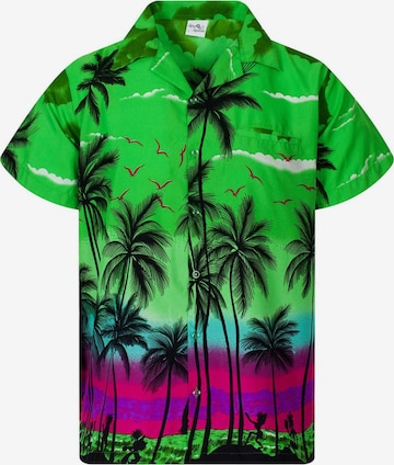 King Kameha Shirt 'Beach' in Grün: Vorderseite
