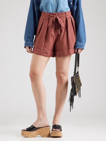 ABOUT YOU Loose fit Pleat-Front Pants 'Lotta' in Brown: front