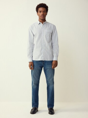 Next Regular fit Button Up Shirt in Blue