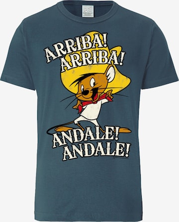 LOGOSHIRT T-Shirt 'Looney Tunes - Speedy Gonzales' in Blau: predná strana