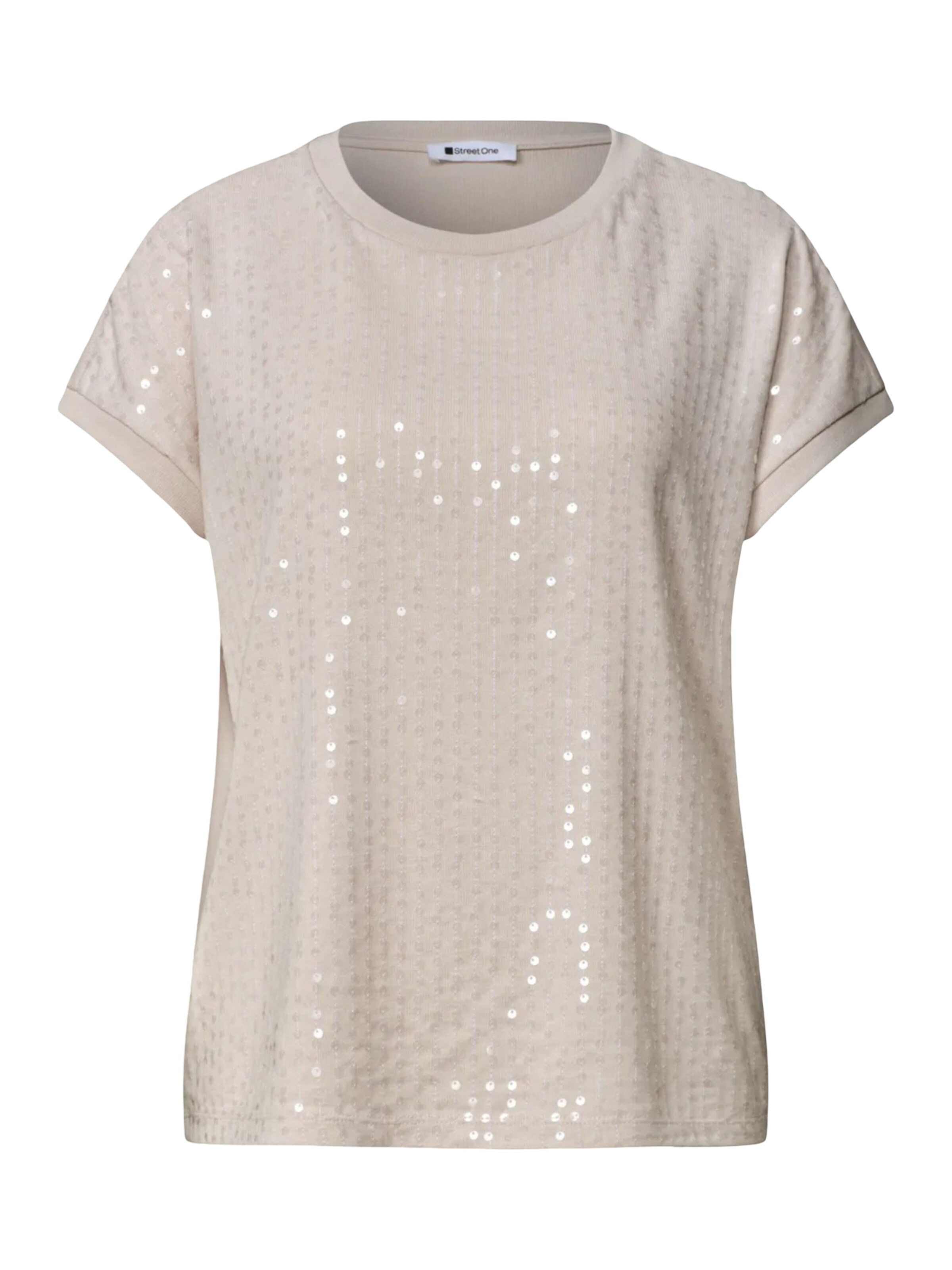 Maglietta 'knit look shirt w.transparentsequins 325313' di STREET ONE in beige