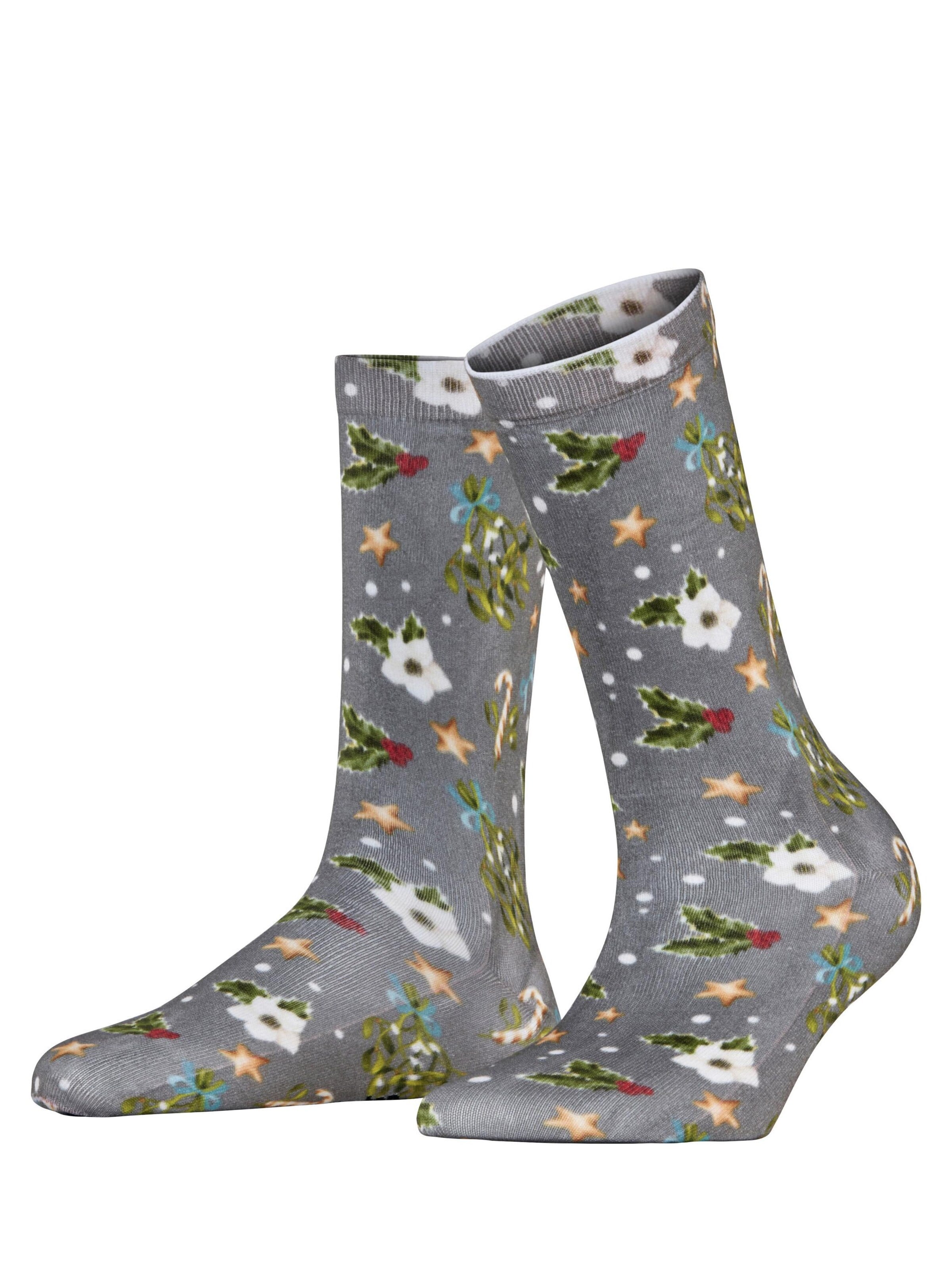 BURLINGTON Socken 'Fancy Christmas'‌‌‌‌‌‌‌ in Grau: Vorderseite