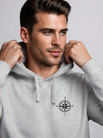Neverless Sweatshirt 'Kompass' in Grey
