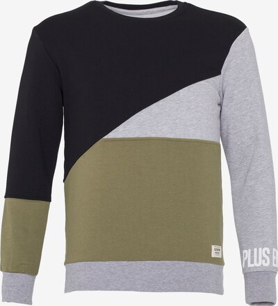 PLUS EIGHTEEN Sweatshirt in de kleur Grijs / Kaki / Zwart, Productweergave