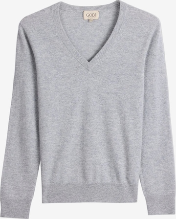 GOBI Cashmere Pullover 'Women's Timeless Cashmere V-Neck Sweater' in Grau: Vorderseite