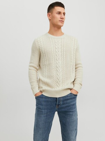 JACK & JONES Trui 'CRAIG' in Wit: voorkant