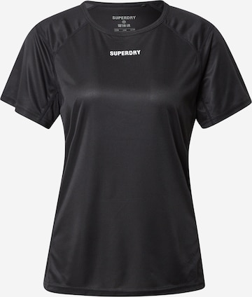 T-shirt fonctionnel Superdry en noir : devant