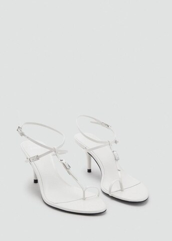 MANGO T-Bar Sandals 'Yeya' in White