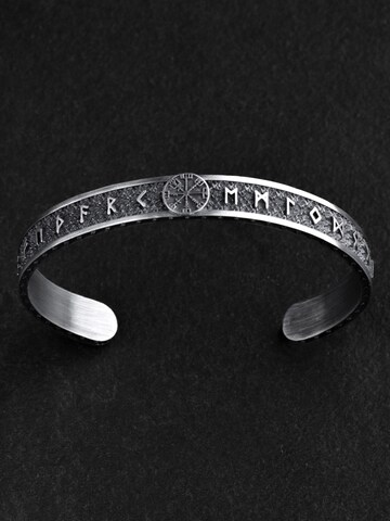REYTEL Armband 'VEGVISIR WITH RUNES'‌‌‌‌‌‌‌‌‌ in Silber