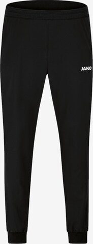 JAKO Tapered Workout Pants in Black: front