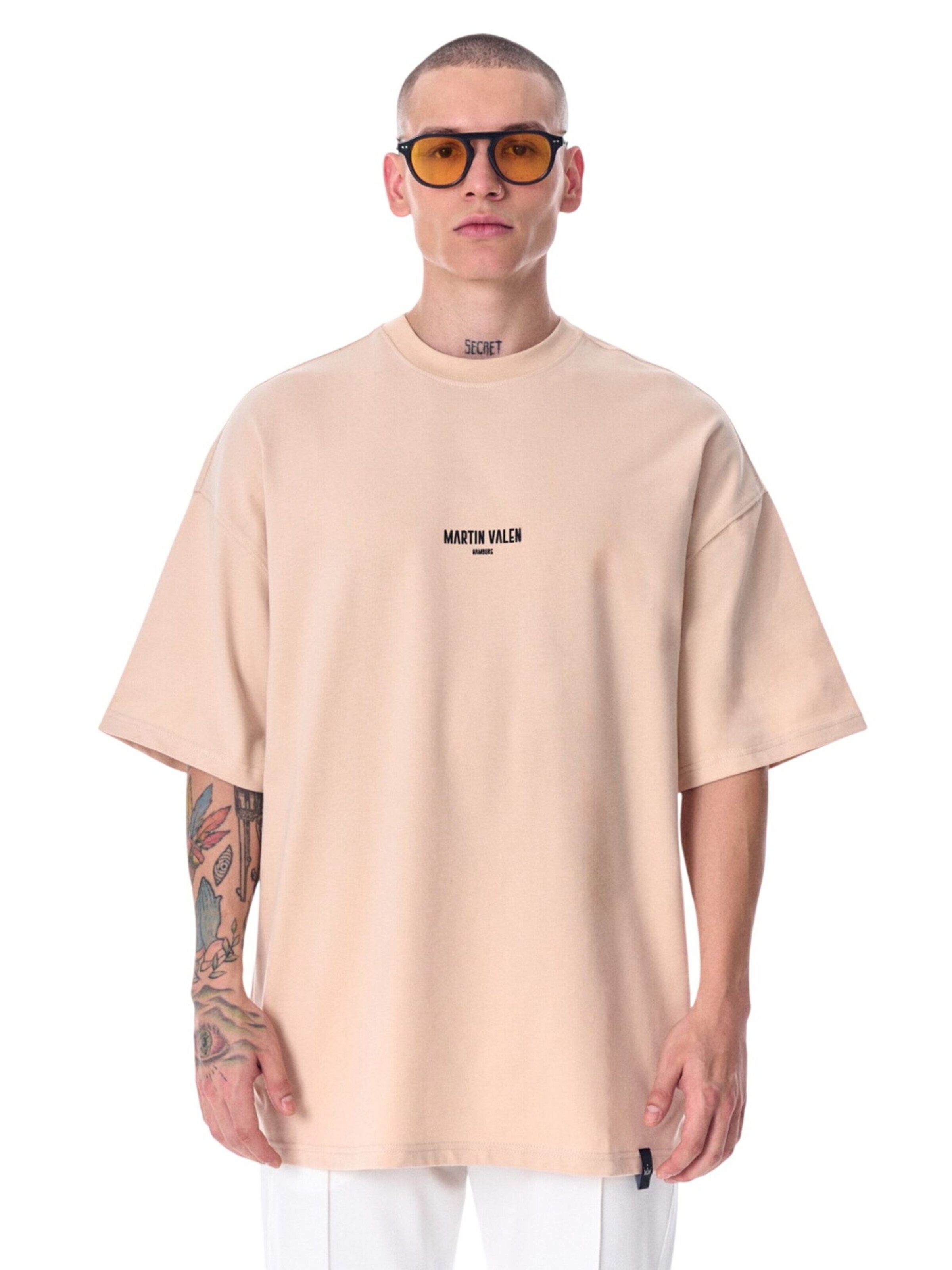 MARTIN VALEN Shirt in Beige: voorkant