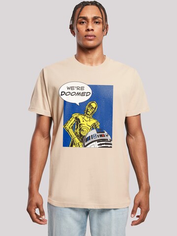 T-Shirt 'C3-PO We're Doomed' F4NT4STIC en beige : devant