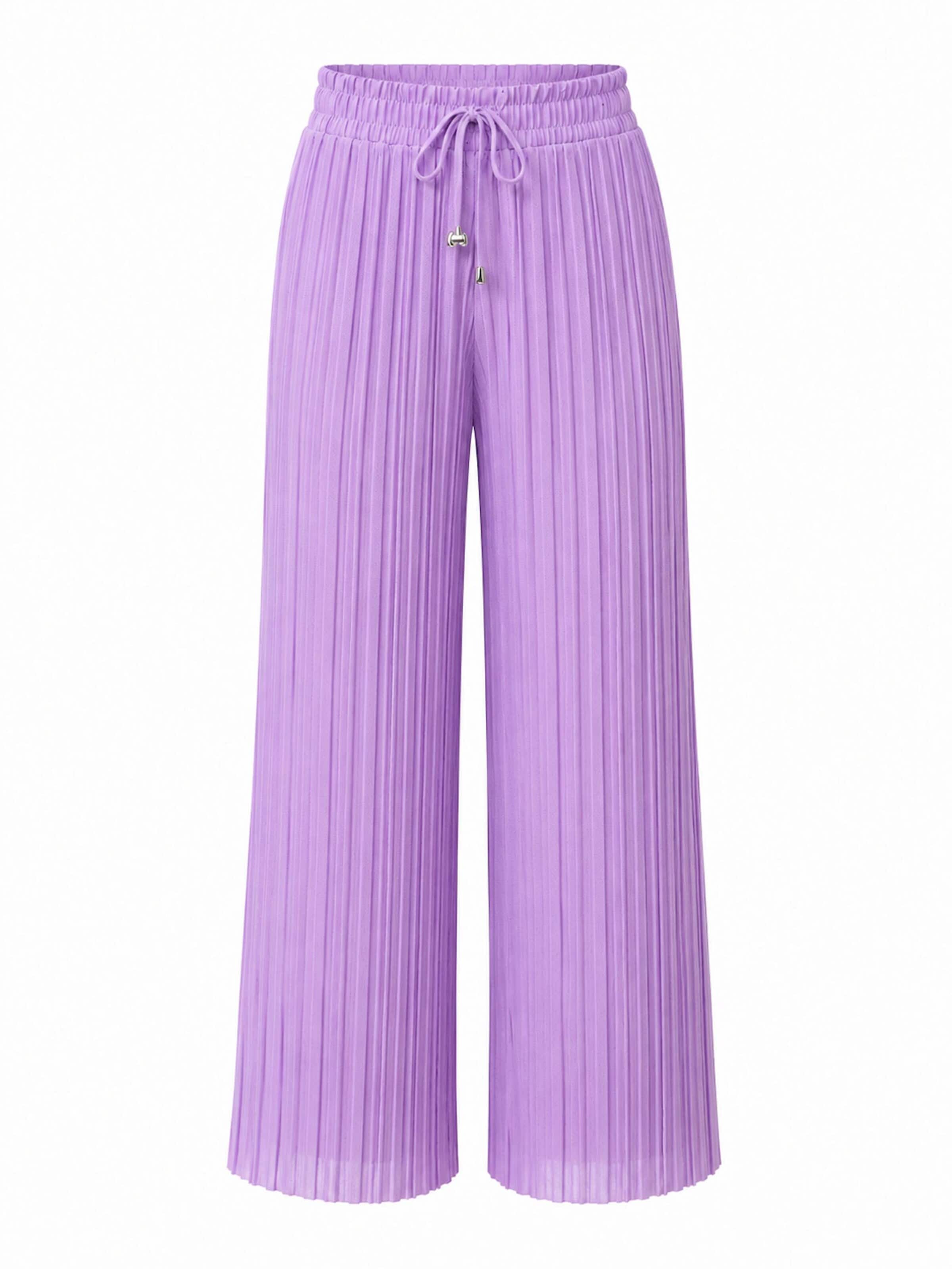 Worldclassca Bügelfaltenhose 'Damen Plissee Sommer Hose'‌‌‌‌‌‌ in Lila: Vorderseite