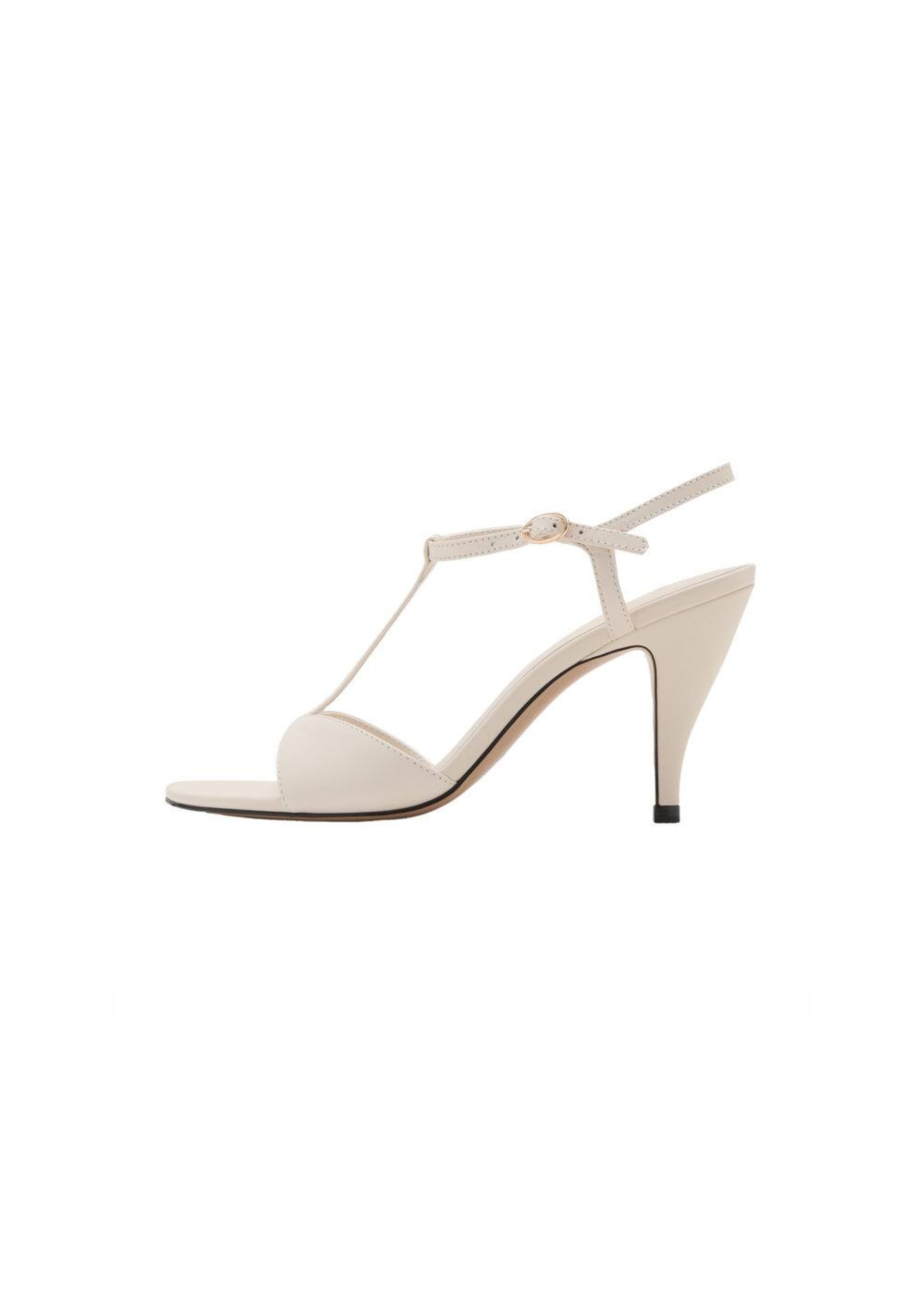 MANGO T-Bar Sandals in Beige: front