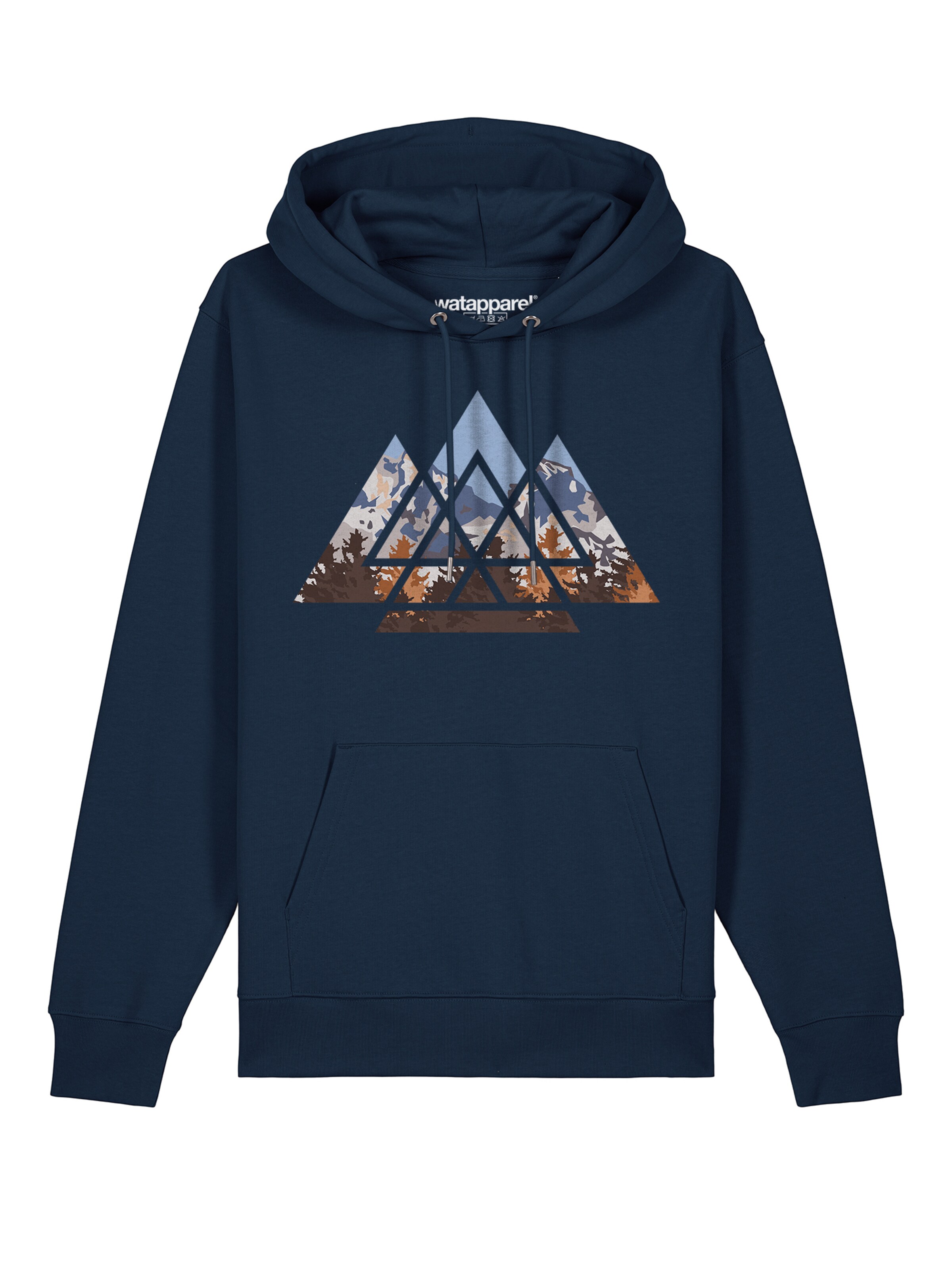 Sweat-shirt 'Geometric Landscape' Watapparel en bleu : devant