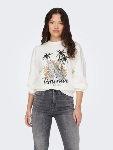 Sweat-shirt 'BONNIE' ONLY en blanc