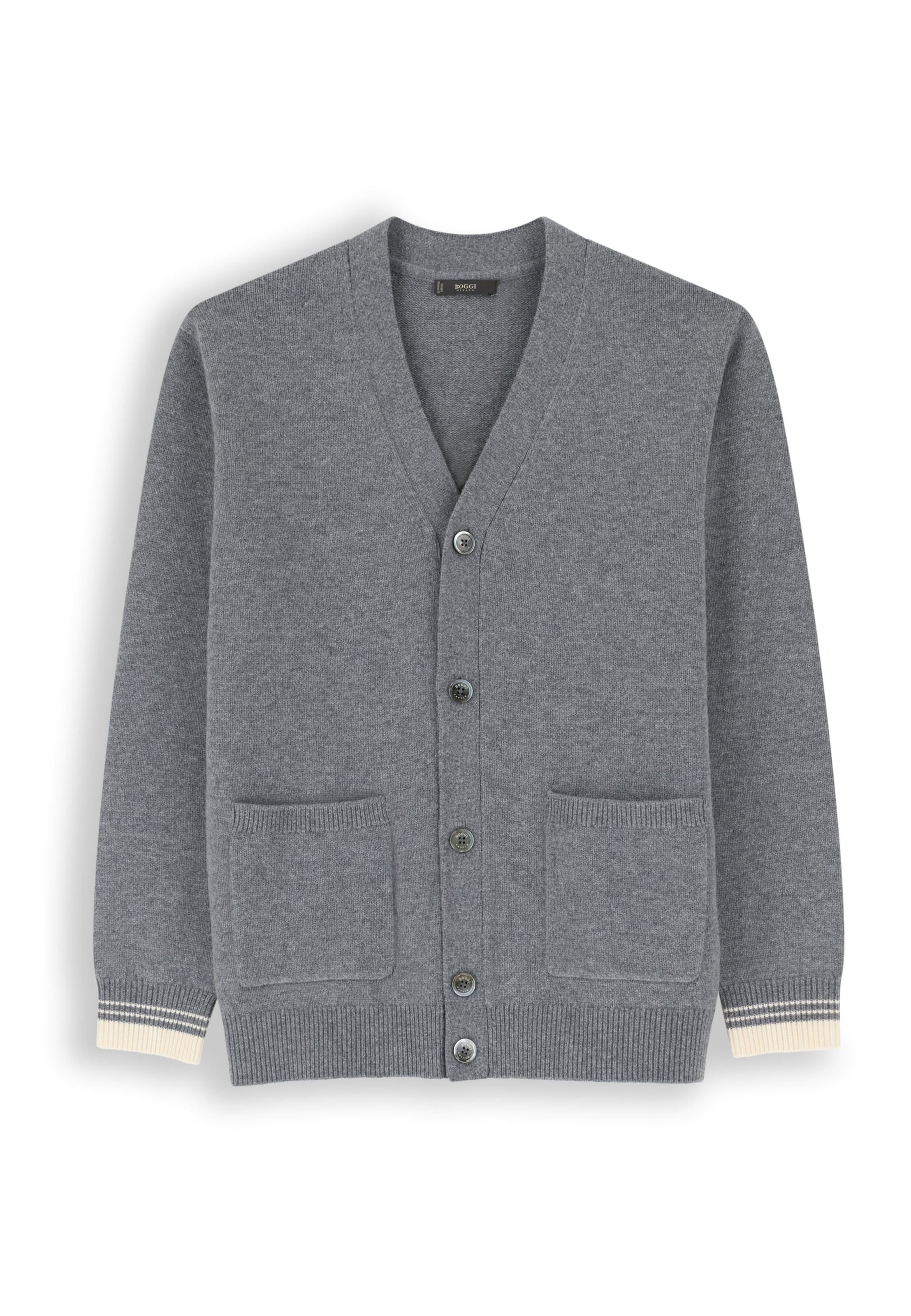 Boggi Milano Strickjacke in Grau: Vorderseite