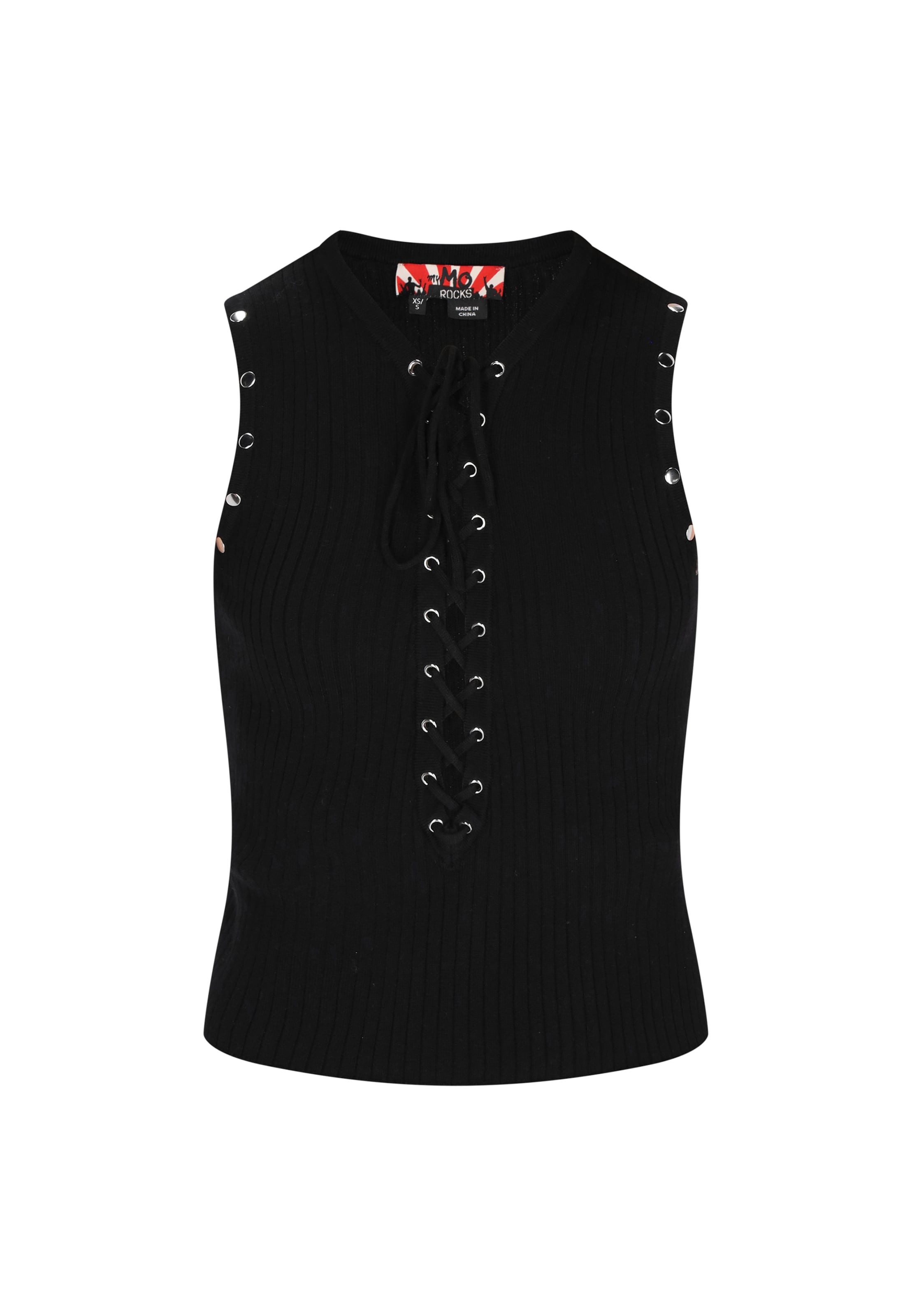 myMo ROCKS Knitted top in Black: front