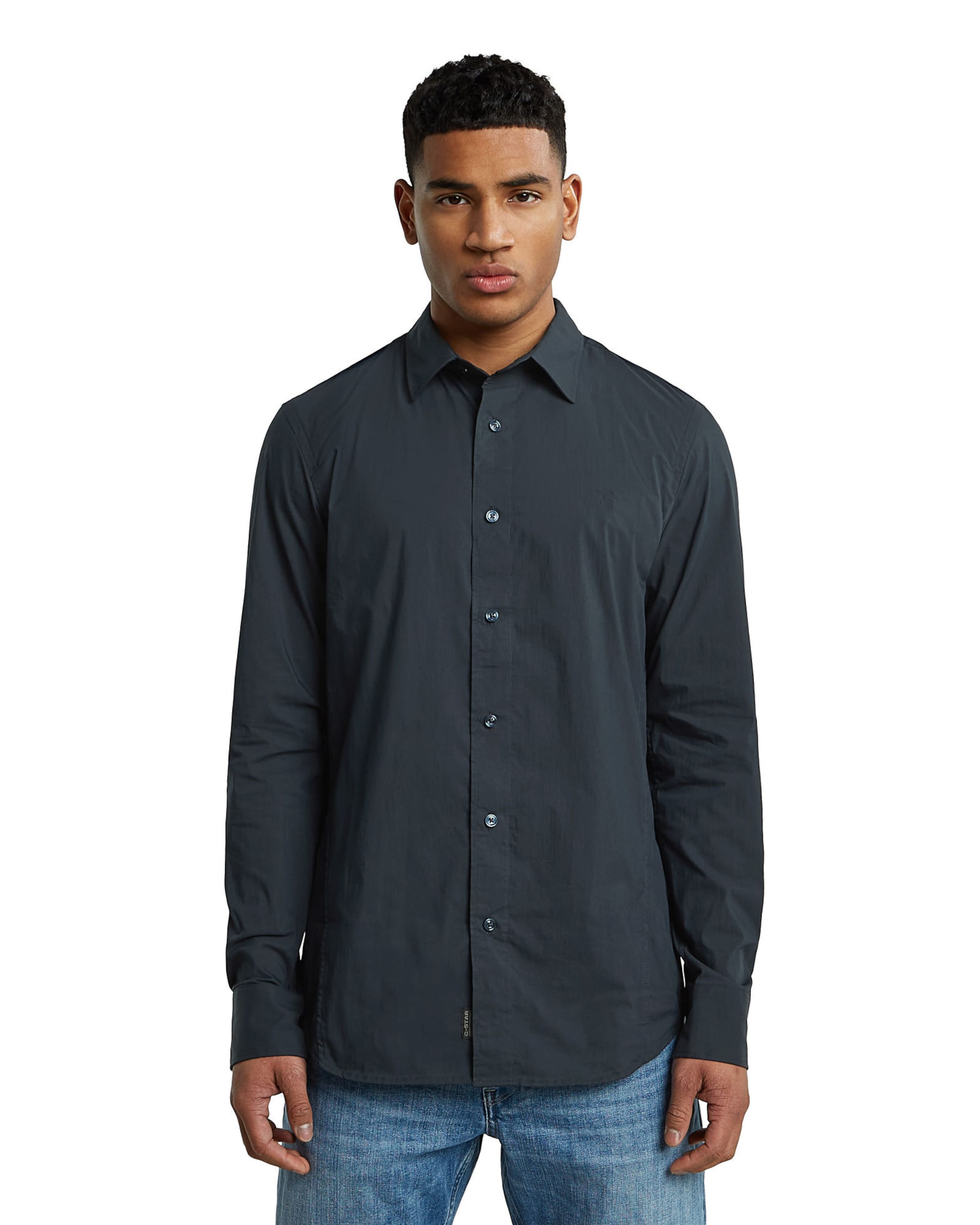 G-STAR Úzky strih Košeľa 'Uniform' - Modrá: predná strana