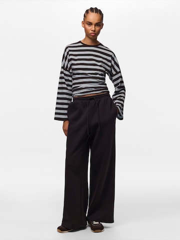 PIECES Wide leg Pants 'PCVALENTINA' in White