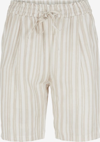 TOM TAILOR Loose fit Pleat-Front Pants in Beige: front