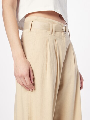 Wide Leg Pantalon à pince comma casual identity en beige