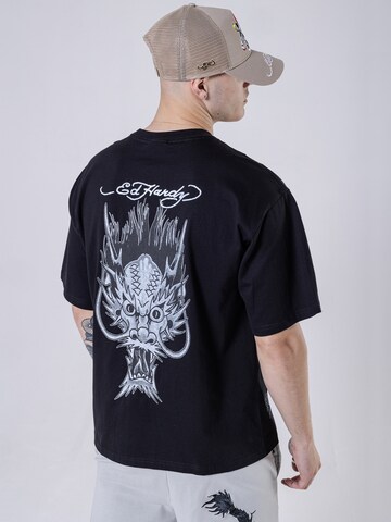 Ed Hardy T-Shirt 'Drags-Back' in Schwarz