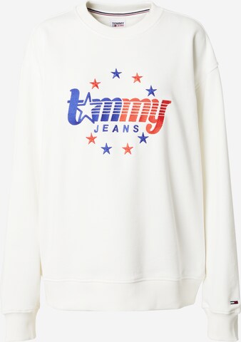 Tommy Jeans Суичър в бяло: отпред