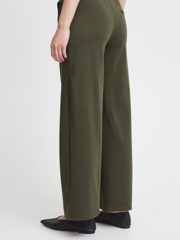 ICHI Wide leg Chino 'Kate' in Groen