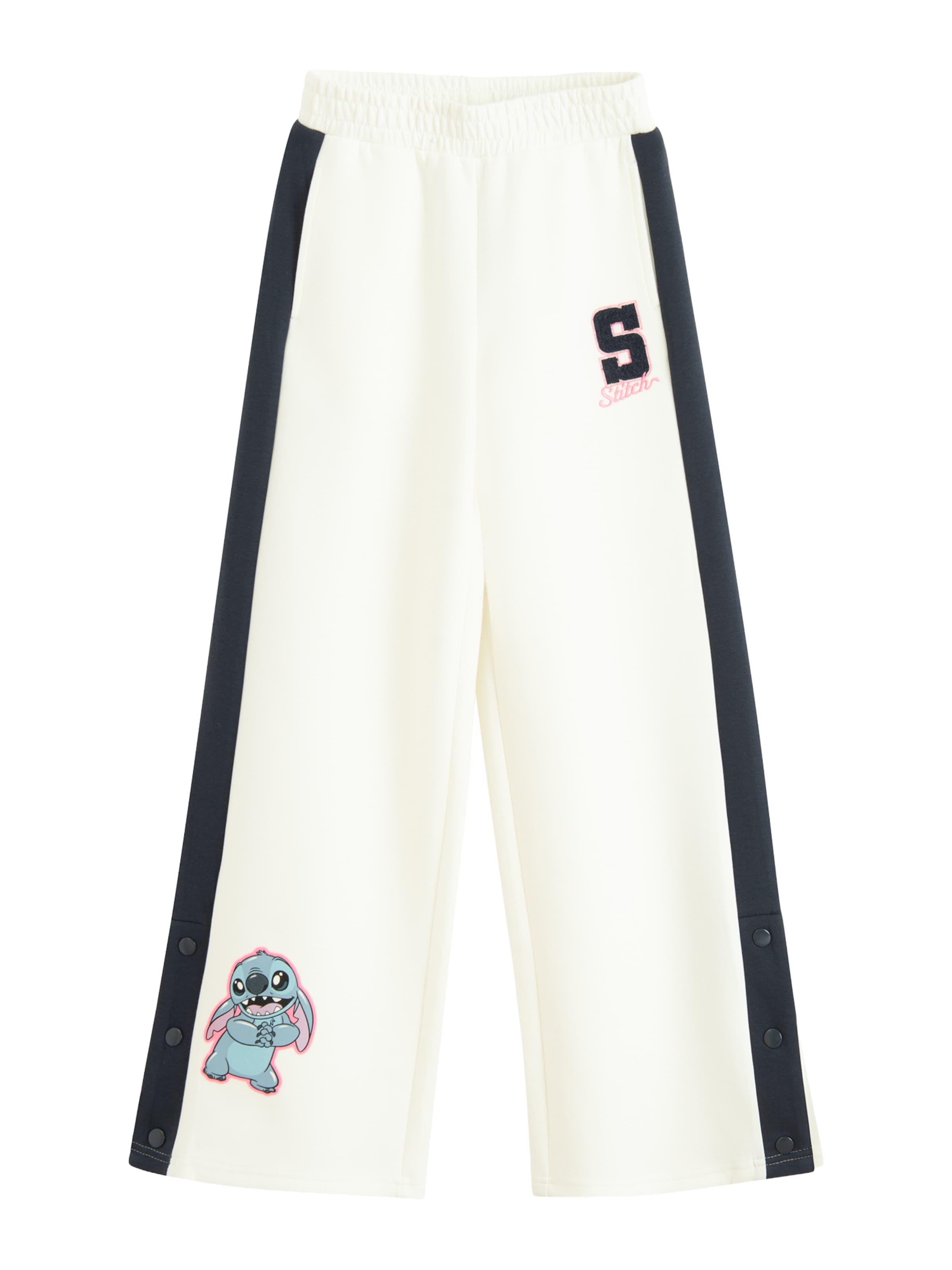 Cool Club Voľný strih Nohavice 'LILO&STITCH' - Biela: predná strana