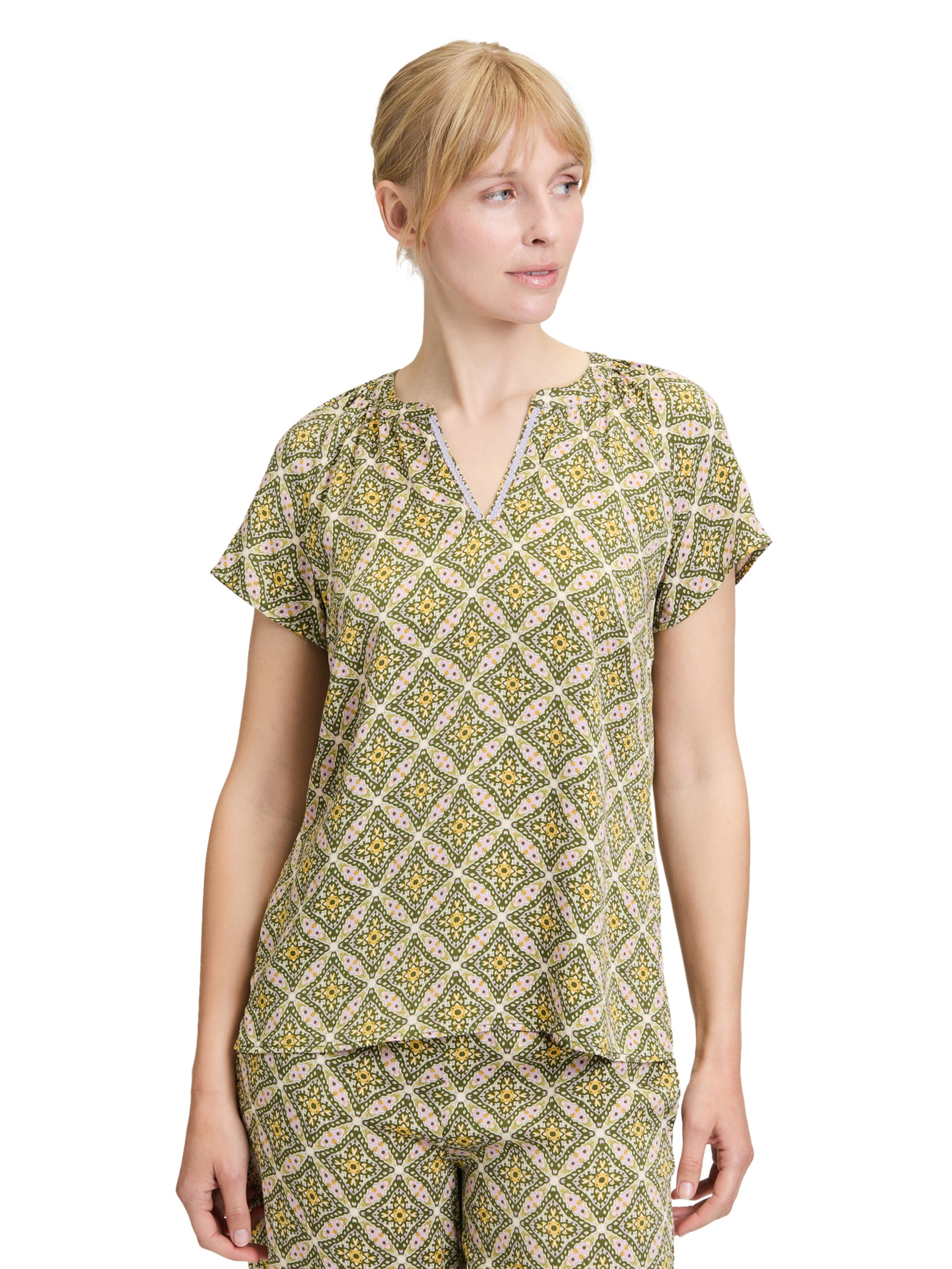 Cartoon Bluse in Grün: Vorderseite