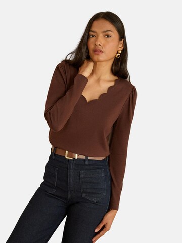 love & roses Majica | rjava barva: sprednja stran