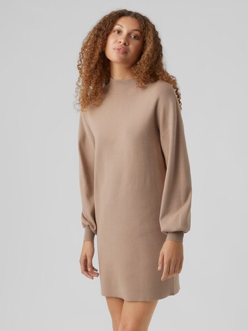 VERO MODA Knitted dress 'Nancy' in Brown: front