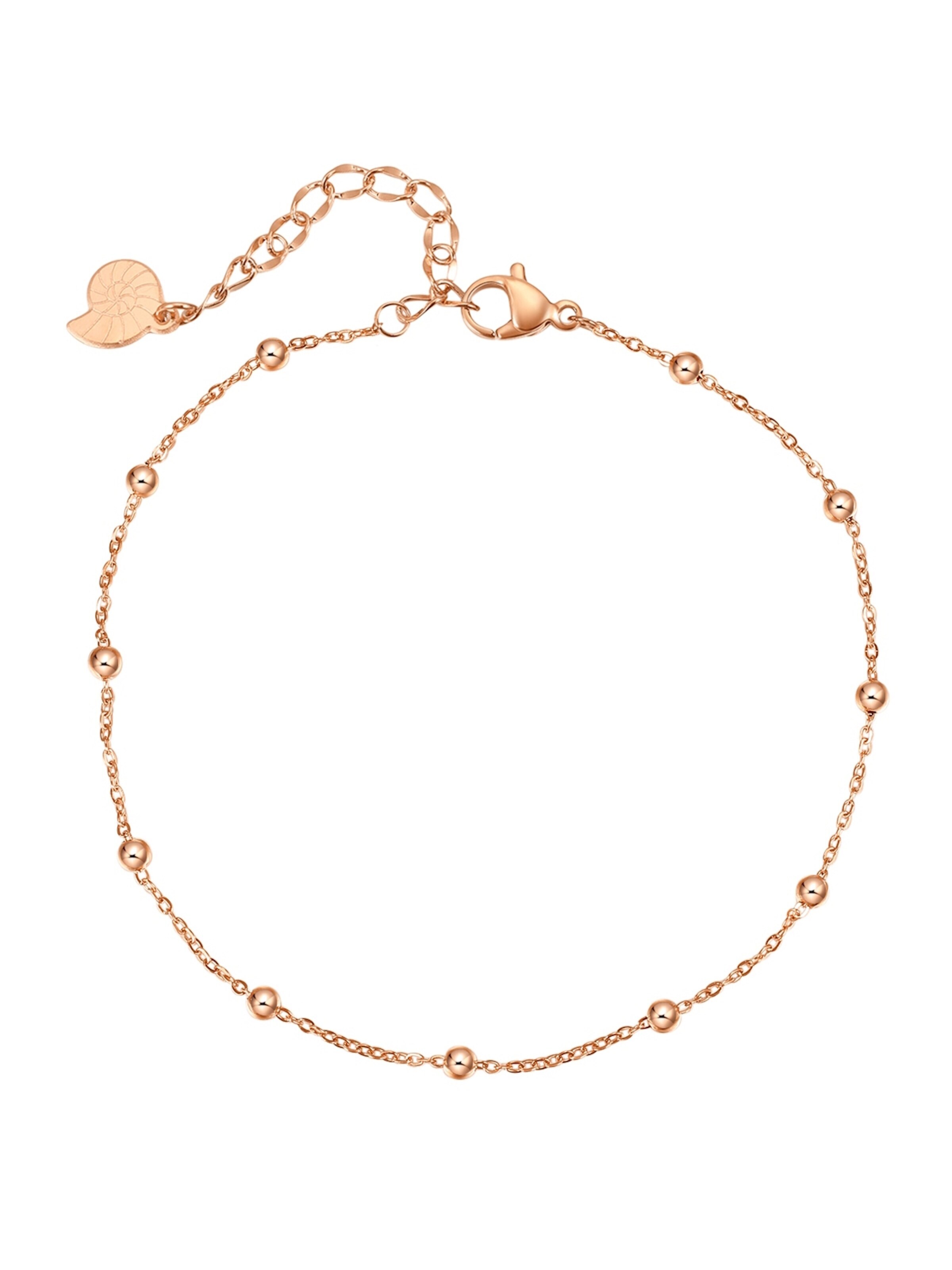 Hey Happiness Fußschmuck 'Mini Beads'‌‌‌‌‌‌‌‌‌‌ in Gold: Vorderseite
