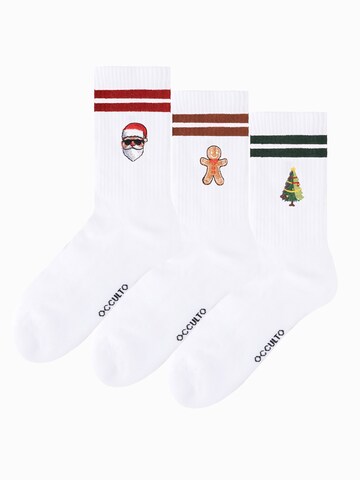Occulto Athletic Socks 'Rudolph' in White