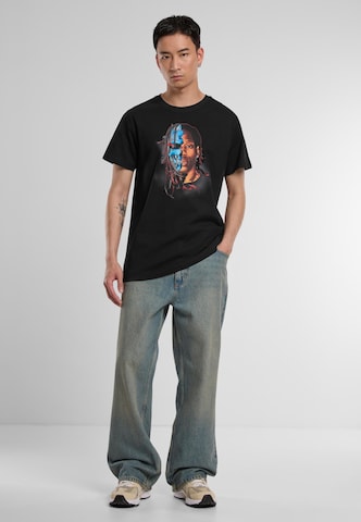 Mister Tee - Regular Fit Camisa 'Half Face' em preto