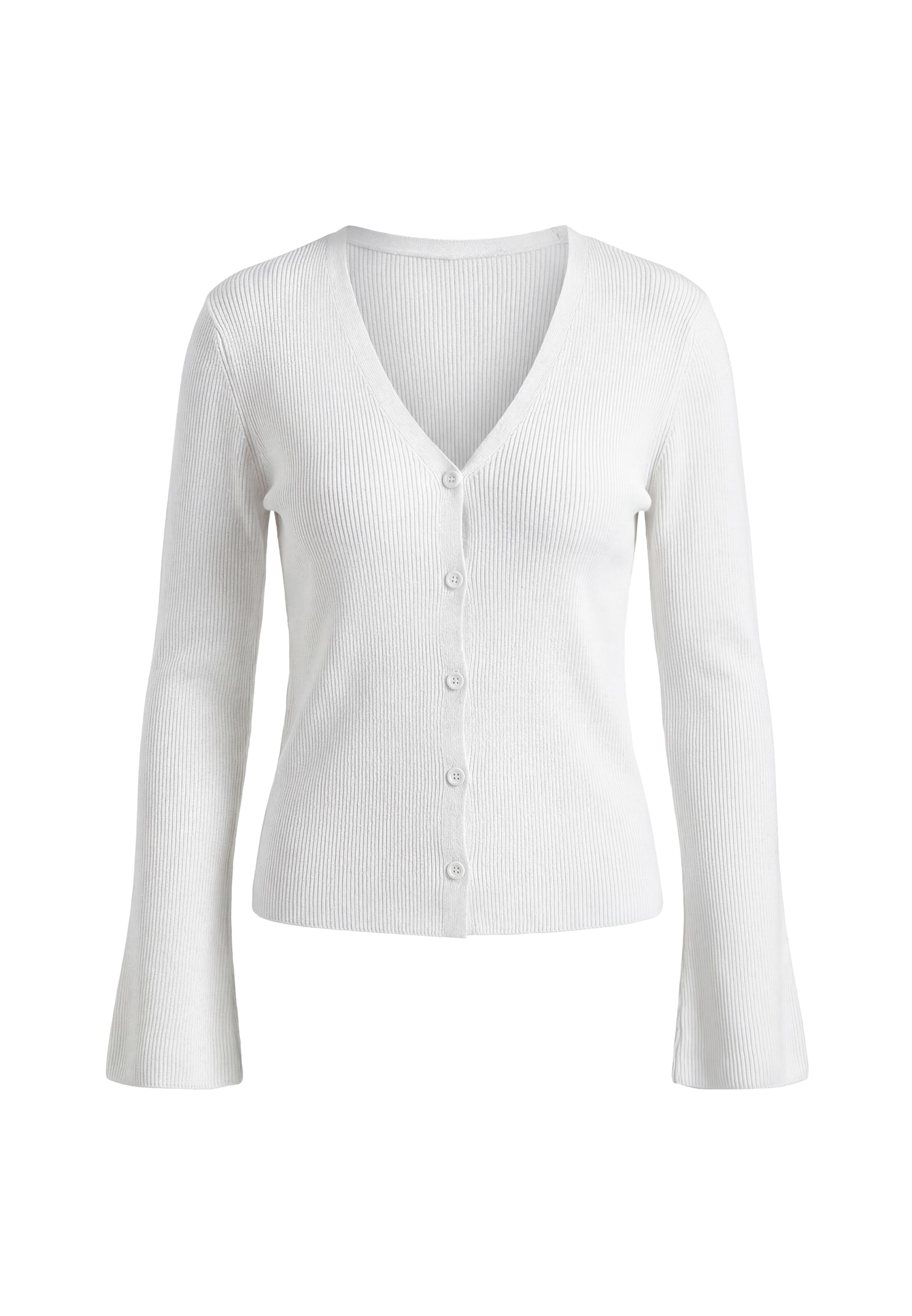 usha BLACK LABEL Gebreid vest in Wit: voorkant