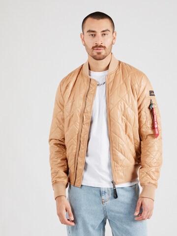 ALPHA INDUSTRIES Prehodna jakna 'MA-1 DQ' | oranžna barva: sprednja stran